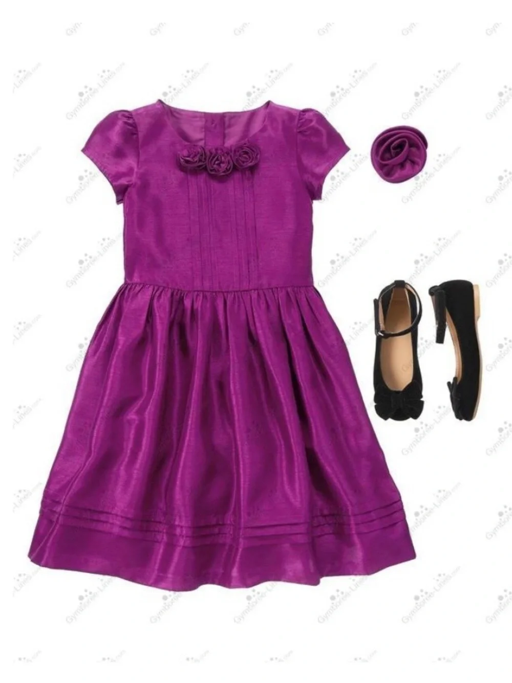 Gymboree Girls ‘Plum Party’ Dress with Rosette Trim Size 4